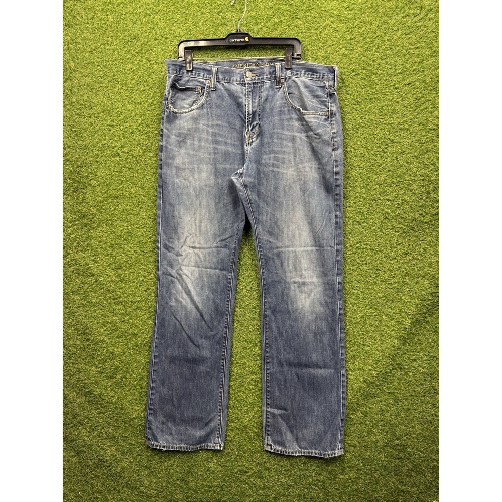 American Eagle Jeans Mens 38x36 Low Rise Boot Blue Dark Wash Denim Y2K Casual